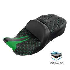 Gel Seat C.C. RIDER Touring Seat Driver Passenger Seat For Harley CVO Street Glide Road King Road Glide Electra Glide, 2009-2023