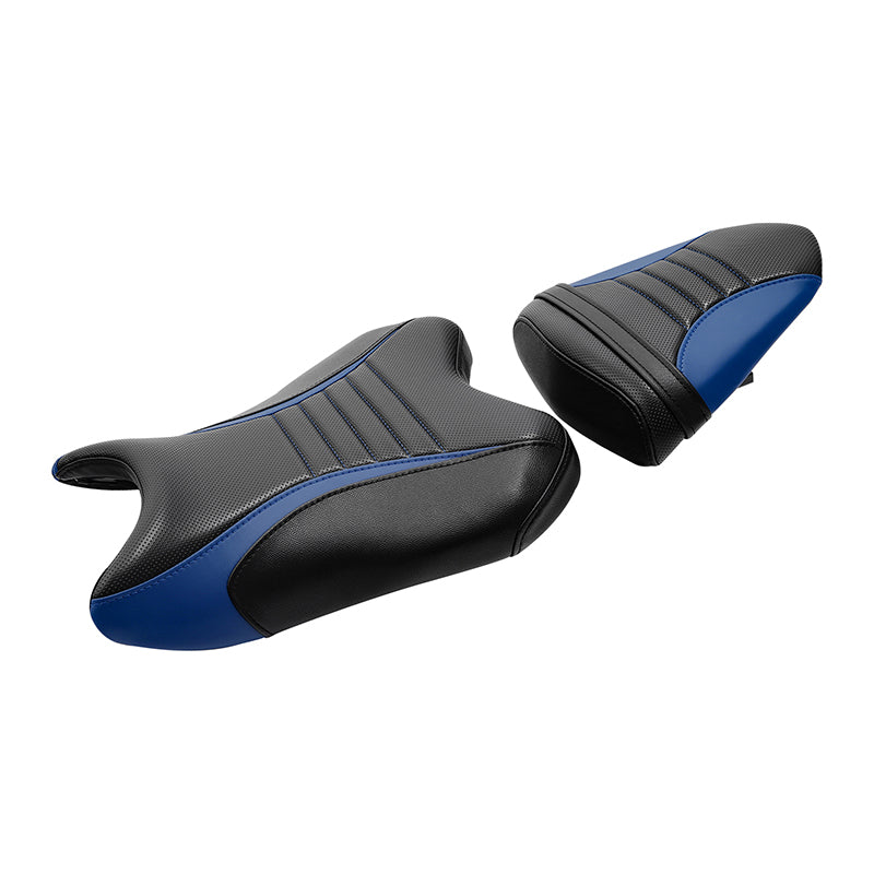 C.C. RIDER YZF R6 Front And Rear Seat Fit For YAMAHA R6 Black Blue Pillion Cushion, 2006, 2007