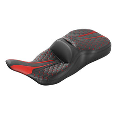 C.C. RIDER Touring Seat 2 Up Seat  Driver Passenger Seat For Harley CVO Road Glide Electra Glide Street Glide Road King Honeycomb, 1997-2007
