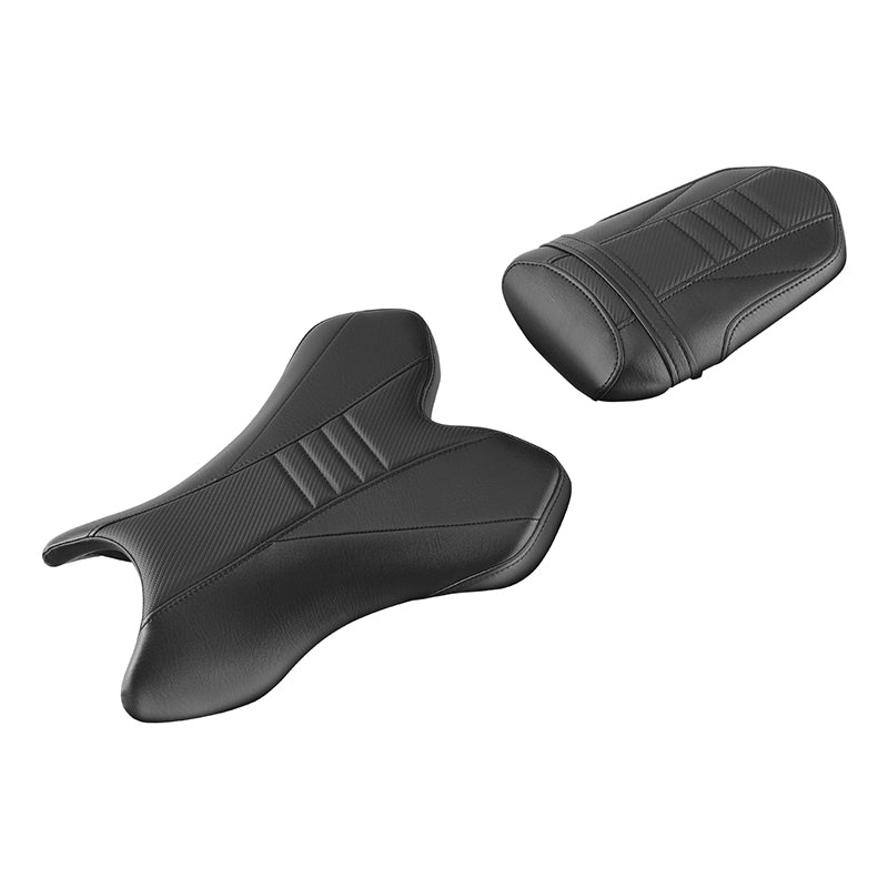 C.C. RIDER YZF R1 Front And Rear Seat For YAMAHA YZFR1 Black Carbon Fiber, 2004-2006
