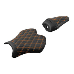 C.C. RIDER YZF R6 Front And Rear Seat Orange Diamond Stitiching For YAMAHA YZFR6, 2017-2022