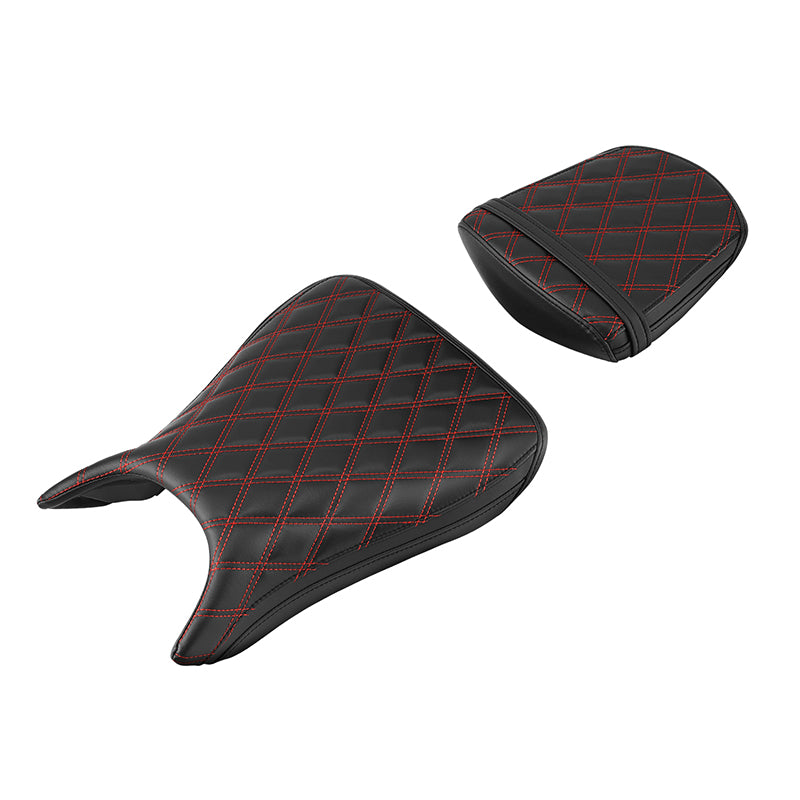 C.C. RIDER YZF R6 YZF R6S Front And Rear Seat Black Red Diamond For YAMAHA YZFR6 2003-2005 YZFR6S 2006-2009
