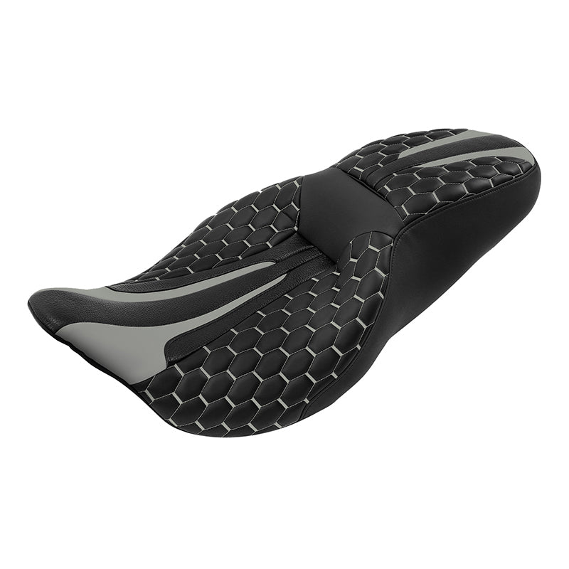 C.C. RIDER Touring Seat 2 up Seat Driver Passenger Seat For Harley Touring Street Glide Road Glide Electra Glide, 2008-2023