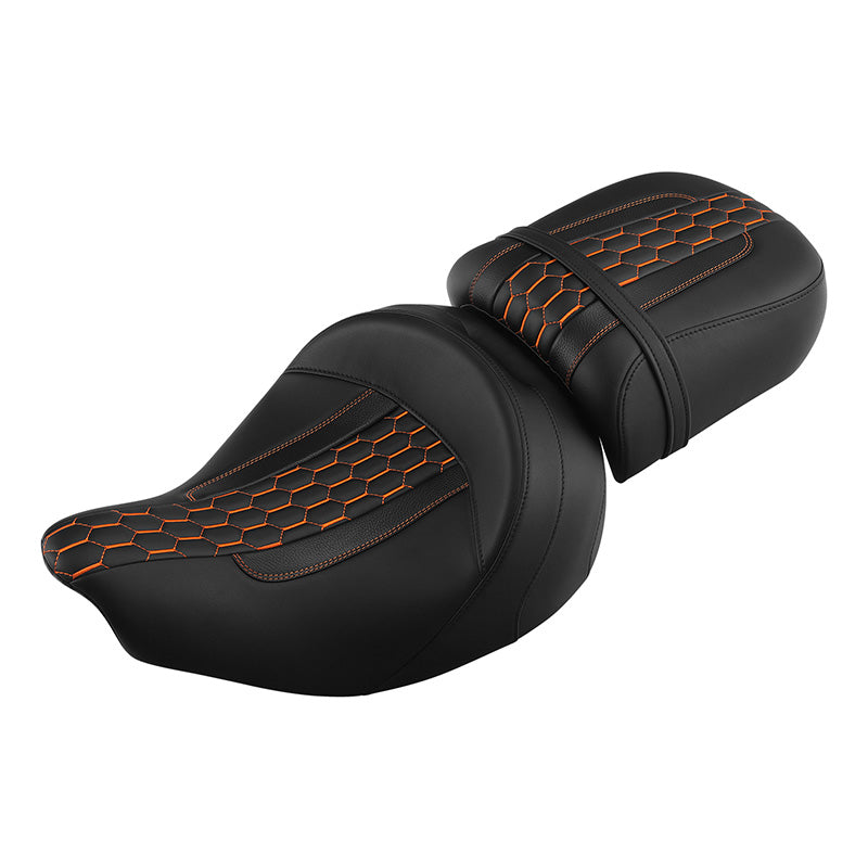 C.C. RIDER Indian Seat 2 Piece 2 Up Seat Honeycomb Stitiching For Indian Chieftain Dark Horse Chieftain Limited Chieftain Elite Springfield, 2014-2025