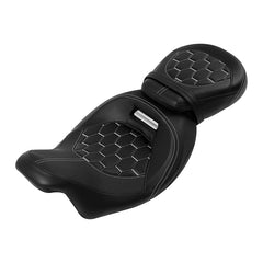 C.C. RIDER Touring Seat Two Piece 2 Up Seat Low Profile Driver Passenger Seat Rubicon For Road Glide Street Glide Road King, 2009-2023