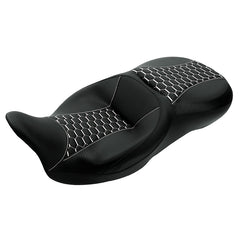 C.C. RIDER Touring Seat 2 Up Seat Driver Passenger Seat Homeycomb For Harley CVO Road Glide Electra Glide Street Glide Road King, 2009-2023
