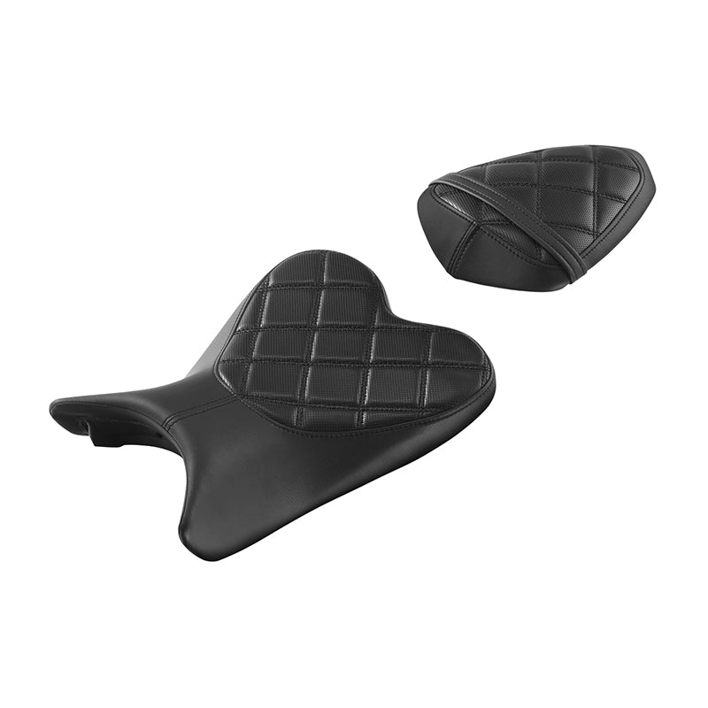 C.C. RIDER YZF R1 Front And Rear Seat For YAMAHA YZFR1 Black Lattice Stitching, 2009-2014