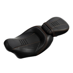 C.C. RIDER Touring Seat Two Piece 2 Up Seat Low Profile Driver Passenger Seat Bulllet For Road Glide Street Glide Road King, 2009-2023