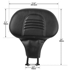 C.C. RIDER Rider Backrest 2 Up Seat Driver Backrest Pad For Harley Touring CVO Street Glide Road Glide Electra Glide Road King, 1988-2025
