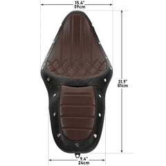 C.C. RIDER Touring Seat 2 up Seat Driver Passenger Seat Dueler For Harley Touring Street Glide Road Glide Electra Glide, 2008-2023