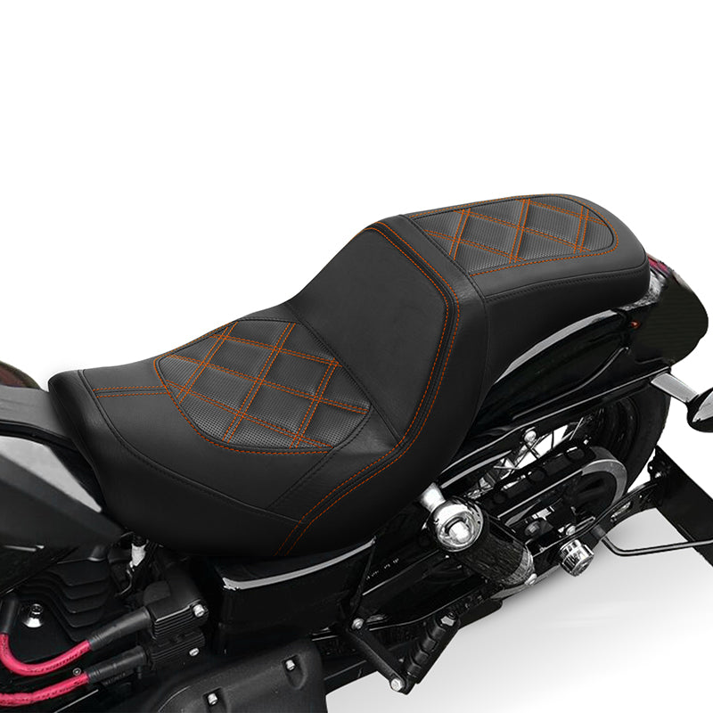 C.C. RIDER Dyna Step Up Seat 2 up Seat Diamond Stitching For Fat Bob FXD/FXDWG Dyna Low Rider, 2006-2017