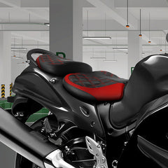 C.C. RIDER GSX1300R Front And Rear Seat Fit For SUZUKI Hayabusa GSX1300R Alien Style Red Lattice Stitch, 2008-2020