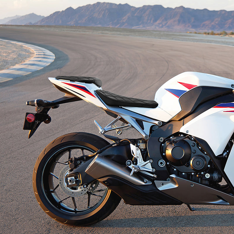 C.C. RIDER CBR1000RR Two Piece Seat Black Lattice Stitching For Honda CBR1000RR, 2008-2016