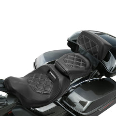 C.C. RIDER Razor Chopped Pack Trunk Backrest Passenger Backrest Pad For Harley Touring CVO Road King Road Glide Street Glide, 2014-2025