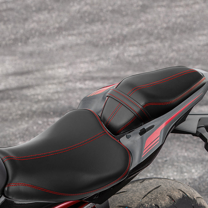 C.C. RIDER Z900 Front And Rear Seat Fit For Kawasaki Z900 Black and Red Stitch, 2017-2024