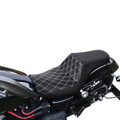 Gel Seat C.C. RIDER Dyna Step Up Seat 2 up Seat Lattice Stiching For Fat Bob Low Rider FXD/FXDWG, 2006-2017