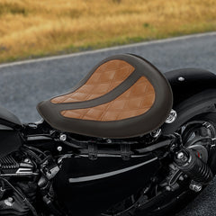 C.C. RIDER Sportster Seat Solo Spring Seat Classic Brown Diamond Stitch For Iron 883 Iron 1200 Bobber Seat Chopper Seat 2004-2024