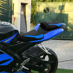 C.C. RIDER GSX-R1000 Front And Rear Seat Fit For SUZUKI GSXR1000  Black Blue pattern, 2005, 2006
