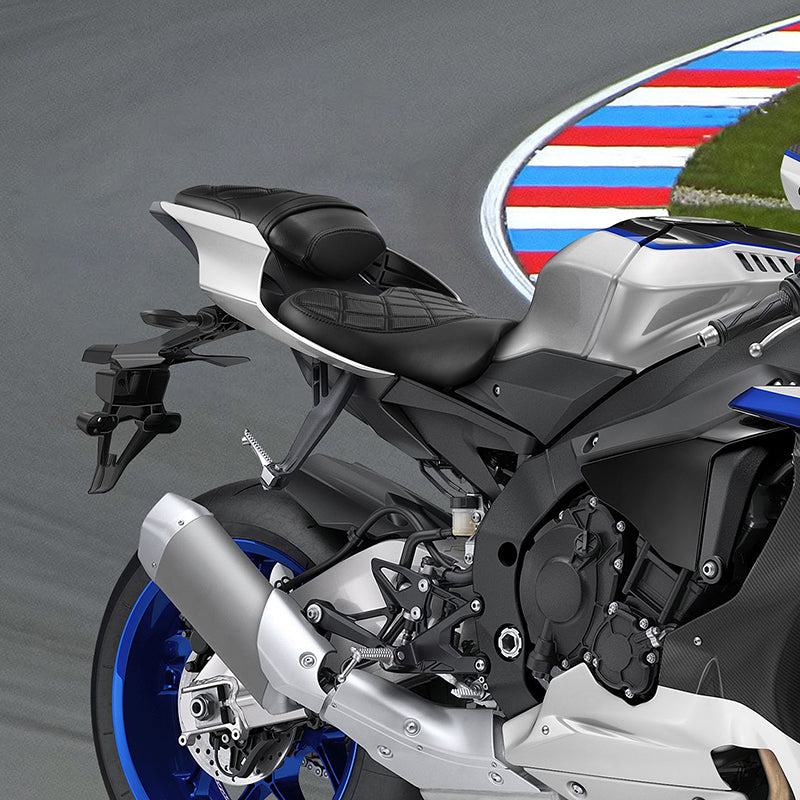 C.C. RIDER YZF R1 Front And Rear Seat For YAMAHA YZFR1 Black Diamond Stitching, 2015-2024