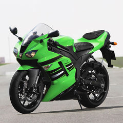 C.C. RIDER Ninja ZX6R Front And Rear Seat For Kawasaki Black Diamond Stitch, 2007-2008