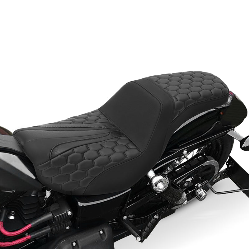 Gel Seat C.C. RIDER Dyna Step Up Seat 2 up Seat Honeycomb Stitching For Low Rider Dyna Fat Bob FXD/FXDWG, 2006-2017