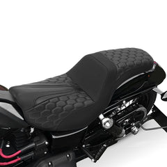 Gel Seat C.C. RIDER Dyna Step Up Seat 2 up Seat Honeycomb Stitching For Low Rider Dyna Fat Bob FXD/FXDWG, 2006-2017