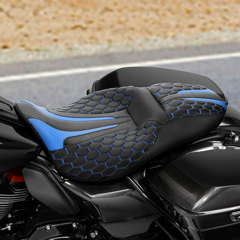 C.C. RIDER Touring Seat 2 up Seat Driver Passenger Seat For Harley Touring Road Glide Electra Glide Street Glide, 2008-2023
