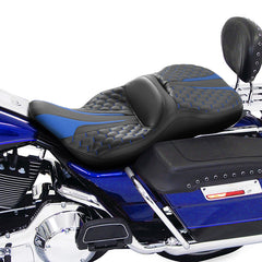 C.C. RIDER Touring Seat 2 Up Seat  Driver Passenger Seat For Harley CVO Road Glide Electra Glide Street Glide Road King Honeycomb, 1997-2007