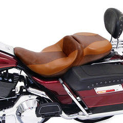 C.C. RIDER Touring Seat 2 Up Seat Driver Passenger Seat For Harley CVO Street Glide Road King Brown Road Glide Electra Glide, 1997-2007