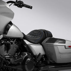 Gel Seat C.C. RIDER Touring Seat Two Piece 2 Up Seat Driver Solo Seat Passenger Seat Lattice Stitching For CVO Street Glide CVO Road Glide, 2023-2025