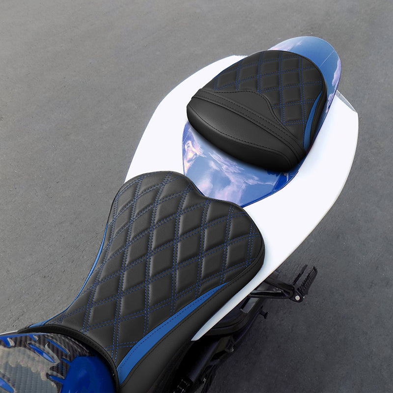 C.C. RIDER GSX-R750 GSX-R600 Front And Rear Seat Fit For SUZUKI GSXR750 GSXR600 Black Red Blue Lattice Stitch , 2006-2007