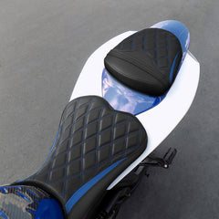 C.C. RIDER GSX-R750 GSX-R600 Front And Rear Seat Fit For SUZUKI GSXR750 GSXR600 Black Red Blue Lattice Stitch , 2006-2007