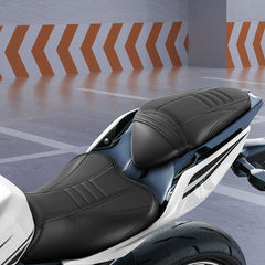 C.C. RIDER Ninja 400 Z400 Front And Rear Seat Fit For Kawasaki Ninja400 Black Carbon Fiber, 2018-2024