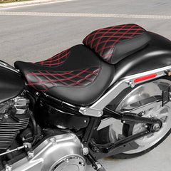 C.C.RIDER Softail Passenger And Driver Seat Lattice Stitching Two Piece Seat  For Harley Fatboy 114 FLFB FLFBS, 2018-2025