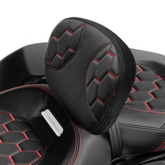 C.C. RIDERR Racing Style Rider Backrest Driver Backrest Pad For Harley Touring Road Glide CVO Street Glide Electra Glide Road King, 2009-2023