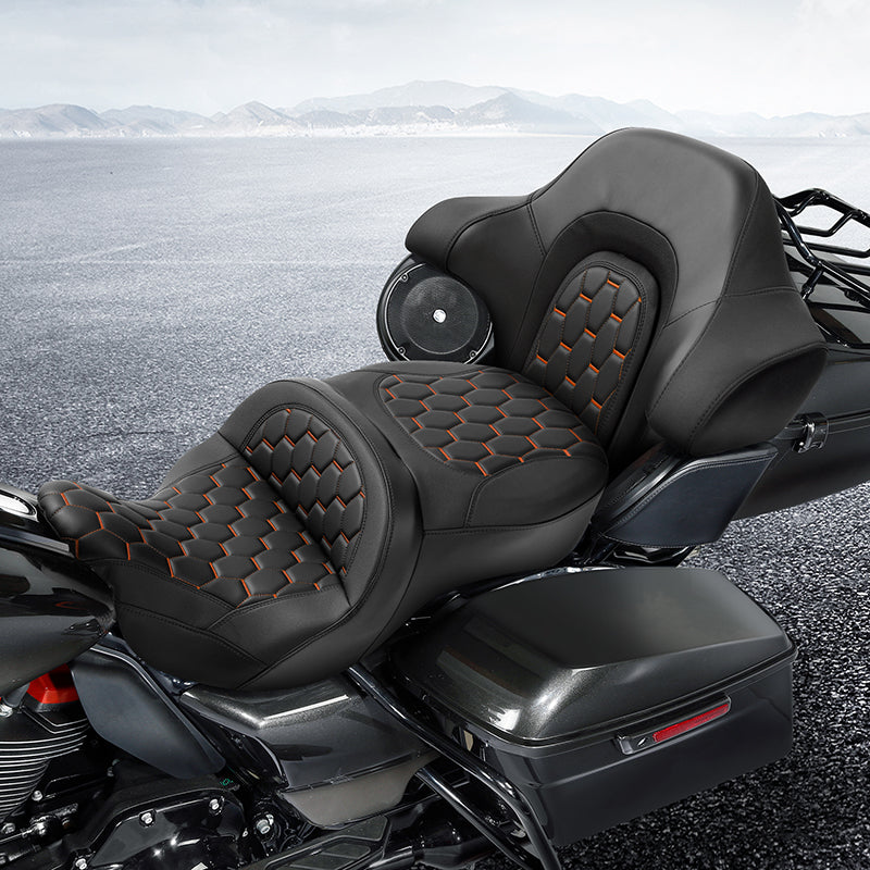 C.C. RIDER King Passenger Backrest King Touring Pack Trunk Backrest For Touring Road Glide Electra Glide Street Glide Road King, 2014-2025