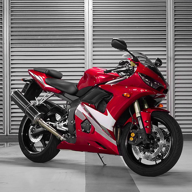 C.C. RIDER YZF R6 YZF R6S Front And Rear Seat Black Red Carbon Fiber Stitching For YAMAHA YZFR6 2003-2005 YZFR6S 2006-2009