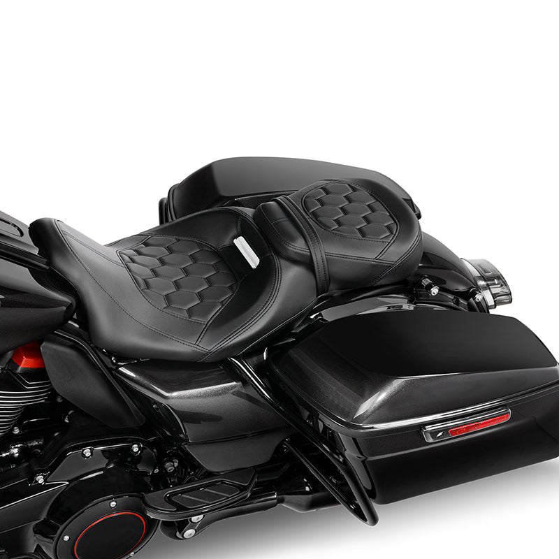 C.C. Rider Rubicon Low-Profile 2-Up Seat for Harley Touring 2009-2023