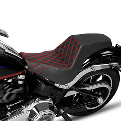 Gel Seat C.C. RIDER Softail Seat 2 up Seat Step Up Lattice Stitching For Softail Standard Street Bob FXBB Standard FXST, 2018-2025
