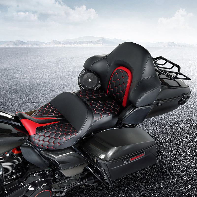 C.C. RIDER King Passenger Backrest King Touring Pack Trunk Backrest For Touring Road Glide Electra Glide Street Glide Road King, 2014-2025