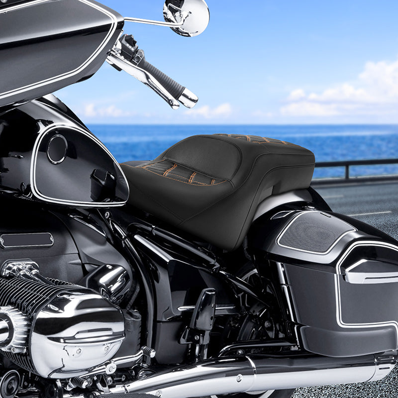 C.C. Rider BMW R18B R18 Transcontinental One Piece Seat Rider Passenger Seat Pillion Cushion Lattice Stitching, 2020-2024