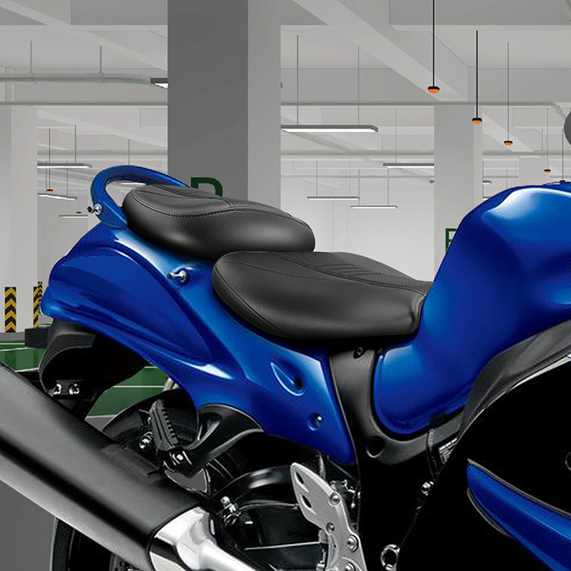 C.C. RIDER GSX1300R Front And Rear Seat Fit For SUZUKI Hayabusa GSX1300R Black Carbon Fiber Stitching, 2008-2020