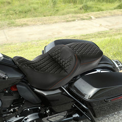 Gel Seat C.C. RIDER Touring Seat 2 Up Seat Driver Passenger Seat For Harley CVO Road Glide Electra Glide Street Glide Road King, 2009-2023