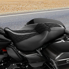 C.C. RIDER Touring Seat 2 up Seat Driver Passenger Seat Custom Motorcycle Seat For Harley Touring Electra Glide Street Glide Road Glide, 2008-2023