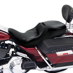 C.C. RIDER Touring Seat 2 Up Seat Driver Passenger Seat For Harley CVO Street Glide Road King Black Color Road Glide Electra Glide, 1997-2007