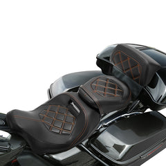 C.C. RIDER Razor Chopped Pack Trunk Backrest Passenger Backrest Pad Lattice Sititching For Harley Touring CVO Road Glide Street Glide Road King, 2014-2025