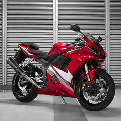 C.C. RIDER YZF R6 YZF R6S Front And Rear Seat Black Red Carbon Fiber Stitching For YAMAHA YZFR6 2003-2005 YZFR6S 2006-2009