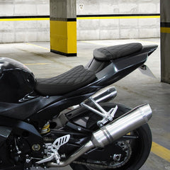 C.C. RIDER GSX-R1000 Front And Rear Seat Fit For SUZUKI GSXR1000 Black Lattice Stitch, 2007, 2008