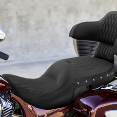 C.C.RIDER Indian Chieftain 2 Up Seat Stud Design Lattice Stitching Touring Motorcycle Seat, 2014-2025