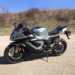 C.C. RIDER Ninja ZX6R ZX636 Front And Rear Seat For Kawasaki Black Lattice Stitch, 2009-2018